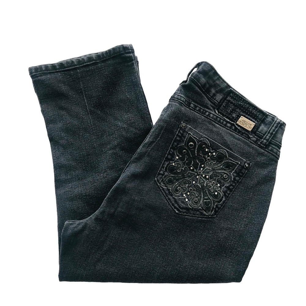 One Love Black Jeweled Jean Capri's​​